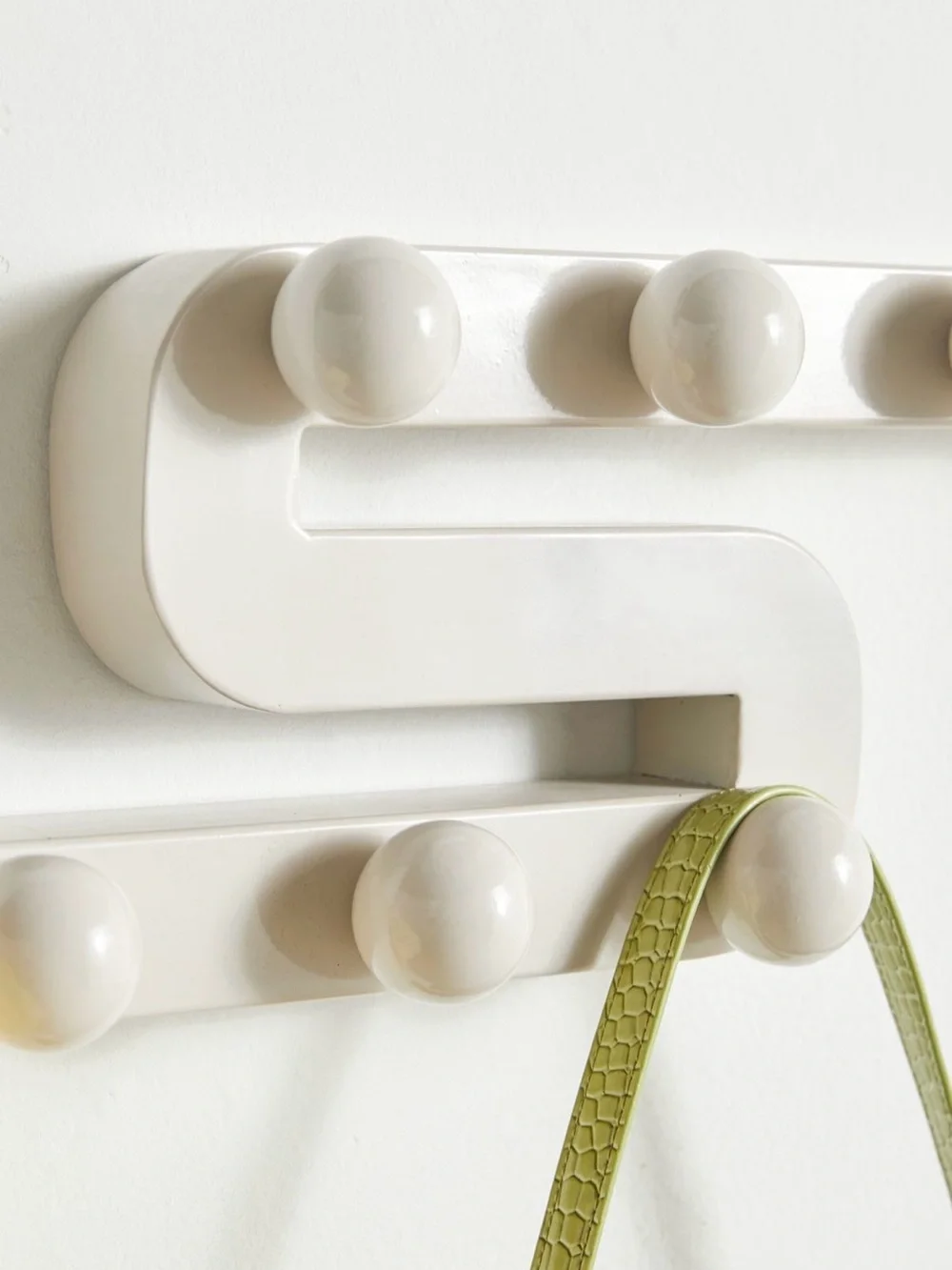 Urban Outfitters Cream S-Shape Wall Hook Rack